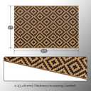 SAND MINE Waterproof Outdoor Rug 4x6 ft, Plastic Straw Area Rug, Large Floor Mat for Outdoors, RV, Patio, Backyard, Deck, Picnic, Beach, Trailer, Camping, Black & Brown Lattice