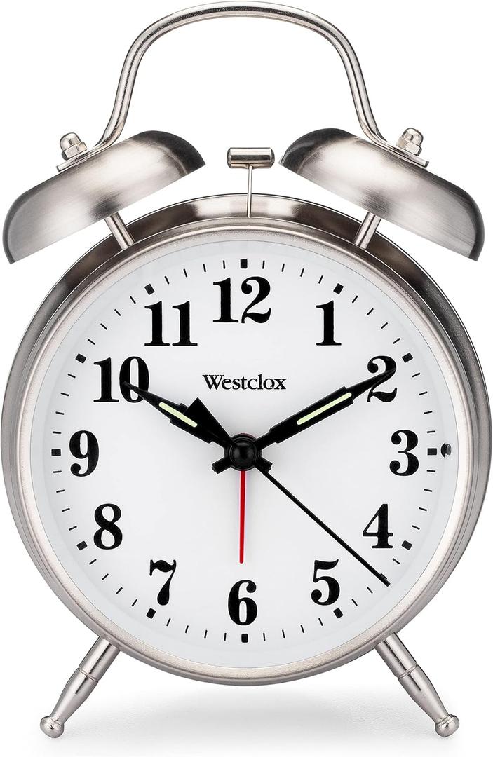Westclox -Big Ben Twin Bell Alarm Clock | Loud Alarm Clock for Heavy Sleepers | Battery Operated Metal Clock with Backlight for Bedside Table, Bedroom, Kids Room, Desk (Silver, 4")
Westclox -Big Ben Twin Bell Alarm Clock | Loud Alarm Clock for Heavy Sleepers | Battery Operated Metal Clock with Backlight for Bedside Table, Bedroom, Kids Room, Desk (Silver, 4")