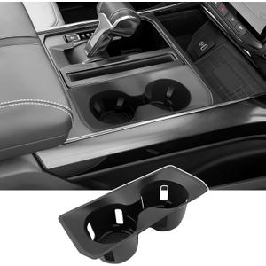 Cup Holder for 2021-2025 Ford F150 Center Console Cup Holder Insert Silicone Cupholder Coaster Liner for 2021 2022 2023 2024 2025 F-150 Only Truck Interior Accessories Black(Fit Bucket Seat)