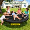 Trekassy 60" Large Saucer Tree Swing for Kids Adults 900D Oxford Waterproof with 2pcs Hanging Straps-Black