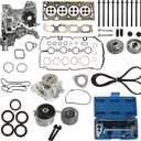 Timing Belt Kit W/Camshaft Sprocket VVT Water & Oil Pump Timing Tool Head Gasket Set Fit for GM Chevy Cruze Sonic Limited 1.8L L4 DOHC 16v 2011-2018 HS26516PT1 TCKWP338 24422964