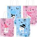 Konsait 16 Pack Halloween Boo Bags, Pink and Blue Ghost Gift Bags with Handle, Cute Halloween Bag for Trick-or-Treat, Parties, Birthday