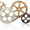 Moxweyeni Metal Movie Reel Wall Art Abstract Antique Movie Theater Decor Contemporary Decorative Wall Art Film Reel for Home Studio Decor(Colorful)