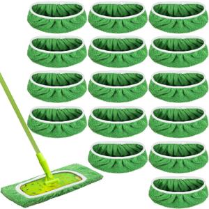 Nuogo 8 Pack Reusable Wet Mop Pads Refills Compatible with Swiffer Sweeper Mops Household Cleaning Washable Mop Pads for Wet & Dry Use (Mop is Not Included)