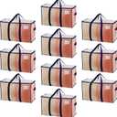 VENO 10 Pack Moving Bags, Heavy Duty, Moving Boxes Alternative, Packing Storage Supplies for Dorm Room Essentials with Zipper for Clothes, Extra Large Totes for Packaging (Clear, 10 Pack)