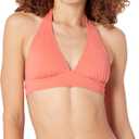 Amazon Essentials Women's Light-Support Tie Halter Bikini Swimsuit Top (Available in Plus Size) (Medium, Coral Pink)