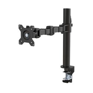 Amazon Basics Single Computer Monitor Stand with Cable Management, Height Adjustable VESA Desk Arm Mount, Fully Adjustable Tilt and Rotation, Steel, Black, Fits 13-30" Screens