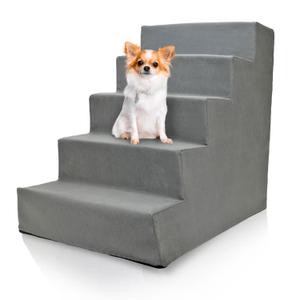 Precious Tails Deluxe High-Density Foam 5-Step Pet Stairs for Dogs and Cats - Durable, Lightweight, and Portable Staircase for Easy Mobility Assistance