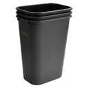Winco 15 1/4" Black Plastic Waste Basket