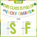 StarryOcean St Patricks Day Classroom Banner - This Class is Full of Luck Charm Banner, St. Patrick's Day Classroom Decorations, Lucky Green Shamrock Clover Garland for March Bulletin Board
