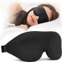 NEWVANGA Sleep Mask for Back and Side Sleeper, Block Out Light, Luxury Sleeping Eye Mask of 3D Night Blindfold, Zero Pressure Breathable Travel Eye Cover Black