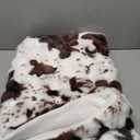 Faux Fur Throw Blanket for Couch, Fluffy Fuzzy Plush Bubble Blanket, Soft Warm Cozy Shaggy Rabbit Blanket, Luxury Decorative Gifts for Sofa Bedroom Living Room, 60x50inch (Cow Print-Brown)