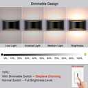 Lightess LED Wall Sconce Light Indoor Dimmable Wall Lights Modern 12W Hallway Wall Lighting for Living Room Bedroom Stair, Warm White