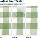 Checkered Rectangle Tablecloth - Stain Resistant, Waterproof and Wrinkle Resistant Washable Table Cloth for Dining Room, 54 x 80 Inch, Sage Green and White Gingham Pattern, 80" x 54" (Rectangular), Sage Green and White