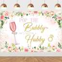 Brunch Bachelorette Bridal Shower Backdrop 5x3ft, Pop The Bubbly She's Getting a Hubby Decorations Photo Background for Wedding Engagement Bachelorette Party Supplies