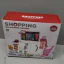 Kids Cash Register Toy with Shopping Cart Toddler Pretend Play Store Cashier Register for Kids with Music / Real Calculator / Scanner Learning Toys for Girls Birthday Gift for 3-8 Year Old Girl