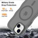 Hualele Magnetic for iPhone 13 & iPhone 14 Case, Compatible with MagSafe, Military Grade Dropproof Translucent Matte Back Cute Curly Wave Edge Slim Phone Case,Grey