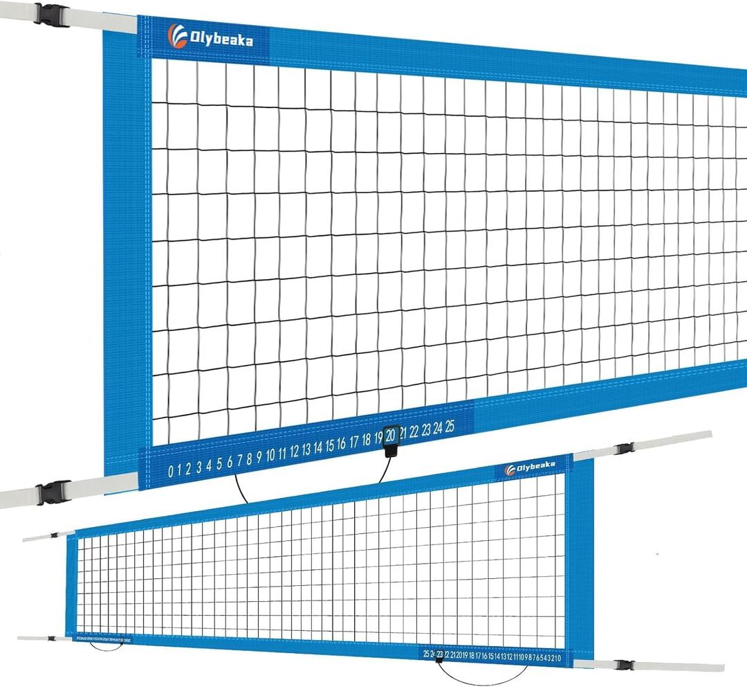 Reinforced Anti-UV Replacement Pool Volleyball Net Only with Scoring Clamps, 15 ft Net - Easy Set Up and Long Lasting