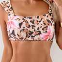 Eomenie Women's Square Neck Bikini Sets Wide Straps Two Piece Swimsuit Retro Mid Waisted Bathing Suit (M)