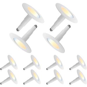 Soliseed 12-Pack 5/6 Inch LED Can Lights 5CCT Recessed Lighting,Selectable 2700K/3000K/3500K/4000K/5000K Length Adjustable Retrofit Downlight,12W=60W,800LM,Dimmable,CRI90+,Easy Install