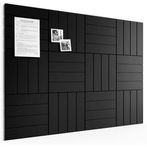 Bumusty Large Cork Board Alternative-48 x 36" Felt Bulletin Board Tiles, with 30 Pushpins, 70 Adhesive Tabs, Bold-Stripe 12-Pack, Cork Boards for Office Push Pin Board Felt Board-Black