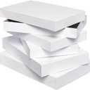 American Greetings White Gift Boxes with Lids for Presents, Assorted Sizes (3 Medium Shirt Boxes, 2 Large Robe Boxes) for Christmas, Birthdays, Baby Showers, Weddings, Graduation, or Any Occasion (6 Count (Pack of 1))