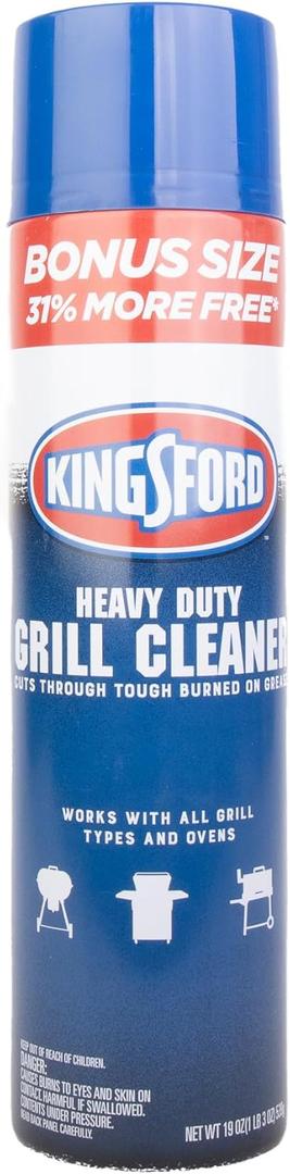 Kingsford Grill Cleaner Aerosol Spray 19oz | BBQ Grill Cleaning Accessories Aerosol Spray for Cleaning Barbeque Grills | Quick Clean 19oz Spray Aerosol for Barbecue Grills, Pack of 4 Kingsford Grill Cleaner Aerosol Spray 19oz | BBQ Grill Cleaning Accessories Aerosol Spray for Cleaning Barbeque Grills | Quick Clean 19oz Spray Aerosol for Barbecue Grills, Pack of 4