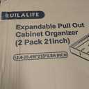 2-Pack-Expandable-Pull-Out-Cabinet-Organizers, No Drill Slide Out Drawers