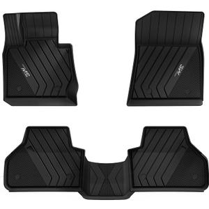 3W Floor Mats Compatible for BMW X3 F25 2011-2017 / BMW X4 2015-2018 xDrive28i/28d/35i/M40i Custom Fit TPE All Weather Floor Liner for 1st and 2nd Row Full Set Car Mats, Black