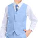 Boys’ Formal Suit 5 Piece Set, Toddler Tuxedos for Wedding, Suits for Teens Boy Dress School Clothes 6Y