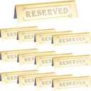 15 PCS Gold Reserved Table Signs, Acrylic Double Side Table Reserved Signs for Wedding,5.9 X 1.6 Inches Mirrored Acrylic Reserve Sign for Restaurant Guest Reservation, Wedding, Birthday Party, Event