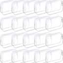 Tergy 20 Packs Clear Cosmetics Bags for Women Men Waterproof Toiletry Bags PVC Makeup Bags Organizer Case with Zipper for Travel Bathroom (White)