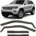 Shatterproof in-Channel Window Rain Guards for 2011-2021 Jeep Grand Cherokee (Not fit Grand Cherokee L), Extra Durable Window Deflectors, Vent Window Visors for Cars, Vent Deflector, 4pcs