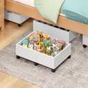 Under Bed Storage with Wheels, 2 Pack Bamboo Containers for Toy & Clothes