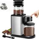 Electric Burr Coffee Grinder: Conical Coffee Bean Grinder Compact with 25 Precision Settings and Timer - Upgraded Anti-Static One-Touch Automatic Smart Grind for Home Use/Office/Cafes