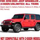 in-Channel Window Rain Guards for 2018-2025 Jeep Wrangler JL4-Door/Unlimited& 2020-2025 Jeep Gladiator, Window Deflectors Window Visors for 2025 Jeep Wrangler JL Accessories, 4 pcs