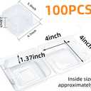 Evnlo 100 Count Clear Plastic Containers with Lids for Food, Thickened Disposable Sandwich Containers Clamshell Boxes for Cake Slice, Dessert, Hamburger, Salad, Pastry, Fruits, Takeout Tray