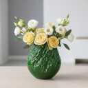 Sunddo Green Ceramic Vase, Large Round