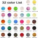 MIKA3D 32 Colors 3D Pen PLA Filament Refills, Each Color 10 Feet, Total 320 feet, Pack with 4 Finger Caps
