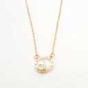 Gold Circle Pearl Pendant Necklace