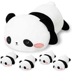 SQEQE Panda Stuffed Animals with Babies Inside Belly  1 Mommy Stuffed Panda with 4 Cute Babies Plushie Gifts Ideal for Kids and Adults