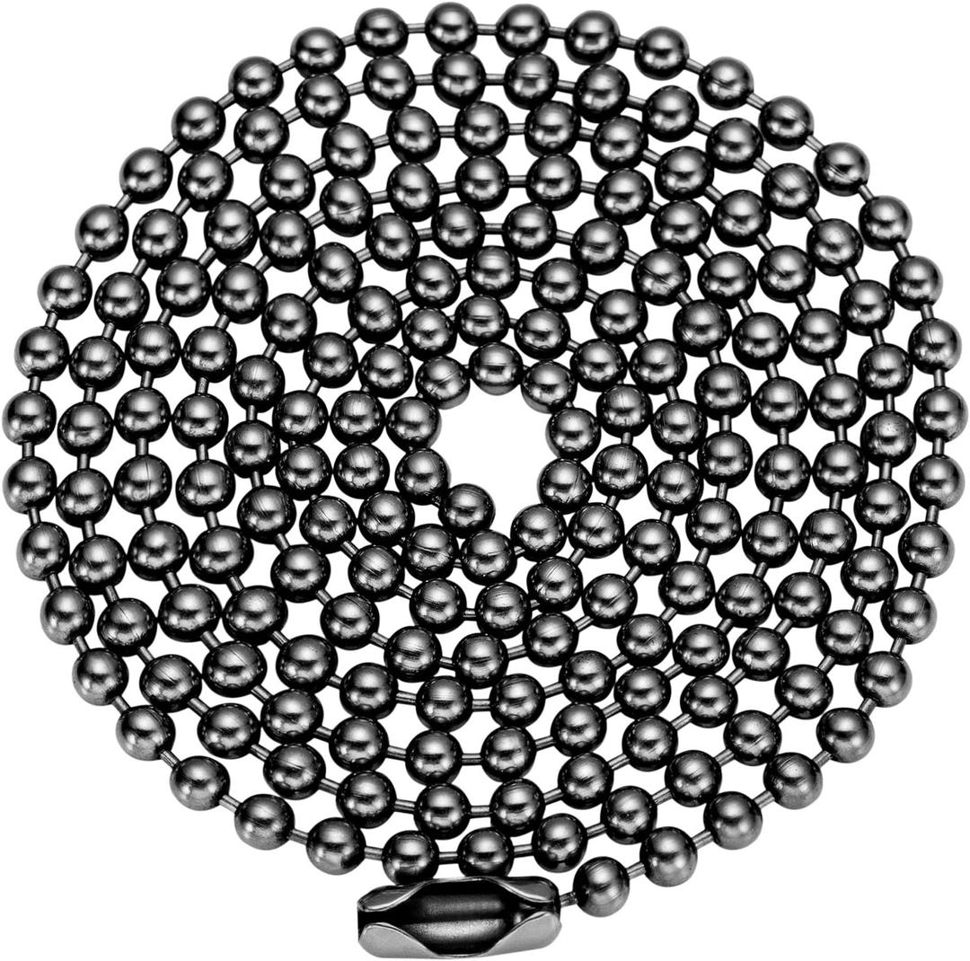 TI-EDC Pure Titanium Bead Ball Chain Necklace, Jewelry Chain Adjustable with Gift Package for Men and Women (2.4mm Bead-24in Length)