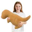 Dino Nuggets Pillow Plush, Dinosaur Chicken Plush Nuggets Pillow for Funny Birthday Gifts, Funny Stuffed Animals for Boyfriend Girlfriend, Dinosaur Gifts for Adults Teens and Kids(Tyran Rex, Large)