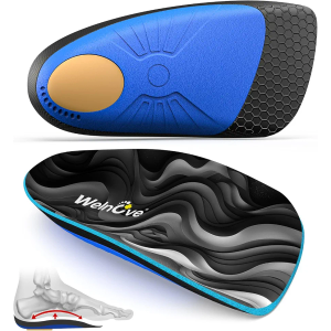 Plantar Fasciitis Inserts for Heel Pain - Welnove Arch Support Heel Cushions Insoles for Heel Pain Relief, Heel Spur, Achilles Tendon, Heel Cups for Most Shoes, Women's 6-9, Men's 5-8