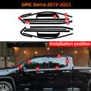 Side Window Trim Chrome Delete Blackout Overlay Kit Pre-Cut Vinyl Compatible for GMC Sierra 2019-2023