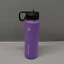 ThermoFlask 24 oz Double Wall Vacuum Insulated Stainless Steel Water Bottle with Spout and Straw Lids, Plum