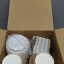 Pickmesh 50 Set 12oz Little Pumpkin Coffee Cups Sets Fall Baby Shower Party Pumpkin Flower Paper Cups with Lids, Sleeves and Stirrers for Autumn Thanksgiving Gender Reveal Party Supplies (Orange)