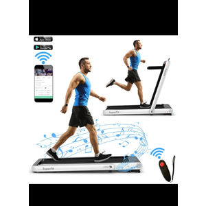SuperFit 4.75HP 2 In 1 Folding Treadmill W/Remote APP Control Silver SuperFit 4.75HP 2 In 1 Folding Treadmill W/Remote APP Control Silver