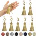 Fenghuangwu 8PCS Tassel Key Colorful Tassel for Cord Loop,Elegant Handmade DIY Craft Accessory Home Decoration (Gold)