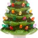 RAZ Imports Vintage Green Tree Night Light, 6-inch Height, Ceramic and Plastic, Christmas, Home Dcor